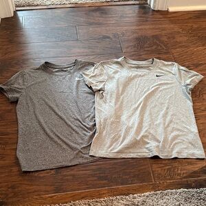 Nike Women's Short Sleeve Tees in Gray and Silver